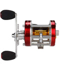 Side view of Rover Round Baitcasting Reel for Right Handed Anglers With CNC Spool, Thick Aluminum Side Plates, Brass Gears, Rover40.