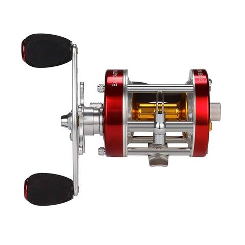 Side view of Rover Round Baitcasting Reel for Right Handed Anglers With CNC Spool, Thick Aluminum Side Plates, Brass Gears, Rover40.