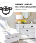 Antique Ring Handle Drop Pulls 2.56 Inch Cabinet Hardware for furniture wardrobes, shown installed on a white dresser.