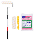 9 Inch Paint Roller Kit With Telescopic Extension Pole Offers A Smooth Operator Approach To Painting Walls And Ceilings While You Skip The Ladder Features A Robust Handle For Easy Grip And Delivers Pro Level Coverage Across Broad Surface Areas including roller, handle, drop cloth and cleaner tool.