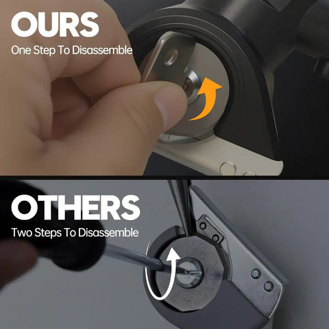 Comparison of disassembly methods for SeeSE Electric Box Cutter Cordless Rechargeable Scissors, one step vs two steps.