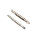 Two chrome vanadium steel bits from 60 Piece Ratcheting Bit Driver Set With 1/4 Inch Drive, 6 Point Sockets, Torx T10 To T40, heavy duty DIY kit