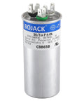 30 And 3 UF Dual Run Start Capacitor For Condenser And AC, 370 to 440 VAC CBB65B Round Capacitor, 3 Terminal, product image