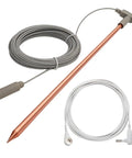 Portable Copper Grounding Rod Kit With 12 Inch Grounding Rod, 40 Ft Female Ground Cord, And 15 Ft Ground Wire, DIY Friendly For Grounded Earth Connections And Static Electricity Release