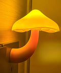 Mushroom Shaped Energy Saving Sensor LED Night Light with Plug In Auto On Off Multi Color Changing LED Night Light for Hallway and Bedroom Yellow Finish Long Lifespan Up To 50000 Hours in use on wall