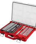 47 Piece Ratchet And Socket Set With Low Profile Organizer Half Inch Drive, 90-Tooth Ratchet with 4 Degree Swing in open case