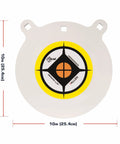 Hardrock AR500 One Half Inch Steel Gong Target For Rifles And Handguns with white powder coat, dimensions 10x10 inches
