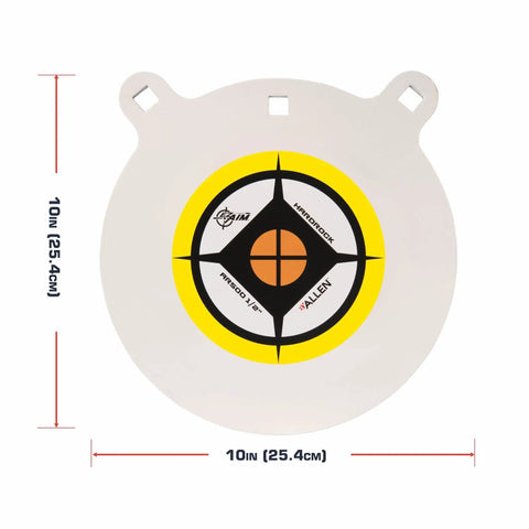 Hardrock AR500 One Half Inch Steel Gong Target For Rifles And Handguns with white powder coat, dimensions 10x10 inches