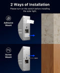 4 Pack Solar Wall Lights Outdoor Stainless Steel Motion Sensor Lamps Waterproof with adhesive and screw mount options