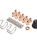 Top Pick Plasma Cutter Consumables Kit With Extra Electrodes Nozzles And Swirl Rings For S30 S35 Cut45 Machines Plus Spring Guide components with copper nozzles and metal parts.