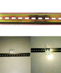 Four Pcs DIN Rail Slotted Design Steel Rail Mounts, 200Mm Long, 35Mm Wide, 7.5Mm High, Galvanized, Pro Grade, Heavy Duty