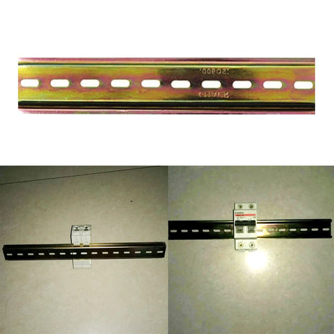 Four Pcs DIN Rail Slotted Design Steel Rail Mounts, 200Mm Long, 35Mm Wide, 7.5Mm High, Galvanized, Pro Grade, Heavy Duty