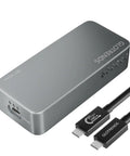 Badass 80Gbps M2 NVMe SSD Enclosure With Intel JHL9480 B2 Controller and attached USB cable for fast data transfer.