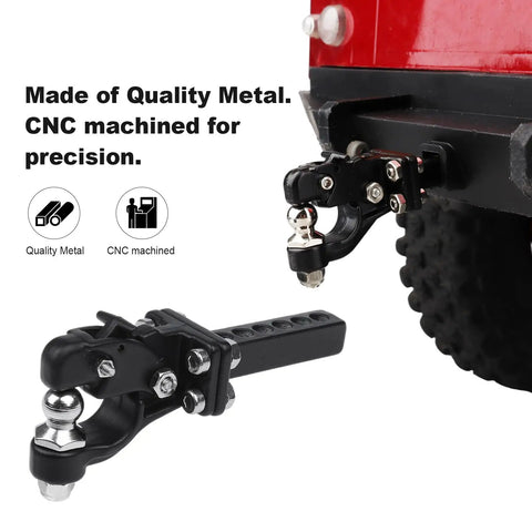 Metal RC Crawler Trailer Hook Drop Hitch Receiver For Traxxas TRX4 Axial SCX10 II III Redcat Gen7 Gen8 CNC machined metal hitch