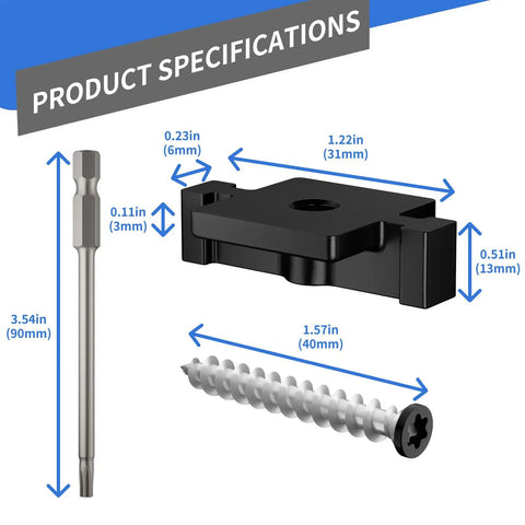 Hidden Deck Fasteners Kit For Composite Decking With Nylon Clips And 316 Stainless Steel Screws And Installation Tool dimensions