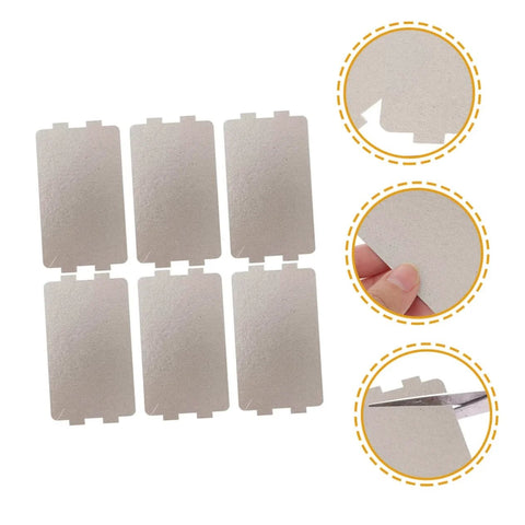 Six Pack Microwave Heat Insulation Pads Mica Sheet Covers For Waveguide Crisper Liners, easy to cut and install, shown in detail