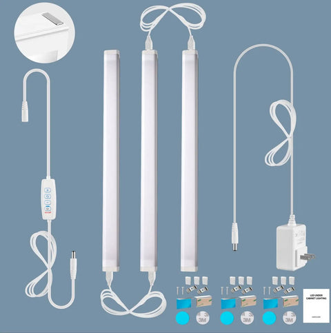 Under Cabinet LED Light Bar Pack Of 3 Linkable 12 Inch Dimmable Strip With Memory Function Multi Color Temperature Lighting components