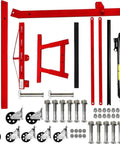 Heavy Duty Folding Hydraulic Engine Hoist Cherry Picker Shop Crane With 2 Ton Capacity adjustable boom parts layout with bolts and casters.