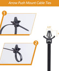 Universal Nylon Cable Tie Buckle Clips Kit 160 Pcs Self Locking Zip Ties With Push Pin Anchors for wiring and fastening
