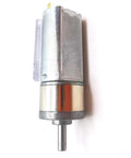 Smooth Operator DC Gearmotor For Diy Builds And Rc Car Mods Featuring Planetary Speed Reducer CW CCW Toggle Switch 6V 12V close-up view showing metal casing and shaft.