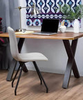 Desk using Rock Solid Heavy Duty 28 Inch Metal Dining Table Legs Set Of 4 With Adjustable Feet And X Frame For DIY Tables