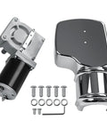 Heavy Duty 600W 60:1 Electric Tarp Motor For Dump Trucks Up To 28 Feet 12V DC With Chrome Housing Cover 60 RPM