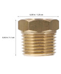9 Piece Brass Hydraulic Fitting Kit 1 4 Inch Male Npt Threads To 1 8 Inch Female Hex Adapters Fits Tightly In Confined Areas For Plumbing Water Systems Totally Leak Proof Kickass Installation Anytime You Gotta Have It Fast brass adapter close-up with 1/4 in threads