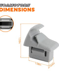 Dimensions of 2 Piece Grey Sun Visor Holder Clip For Mitsubishi Lancer Outlander Sport ASX EVO 10 Front Left And Right Replacement Clip Bracket Hanger Easy Install Durable Fitment For MR654343