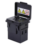 Heavy Duty Inverter Power Outlet Plug That Just Slides Right Into Your Console For A No Sweat Upgrade On Your Daily Grind Or Road Trip Setup Compatible With Chrysler Pacifica Dodge Durango Jeep Grand Cherokee Ram 1500, black plastic design with safety warnings.