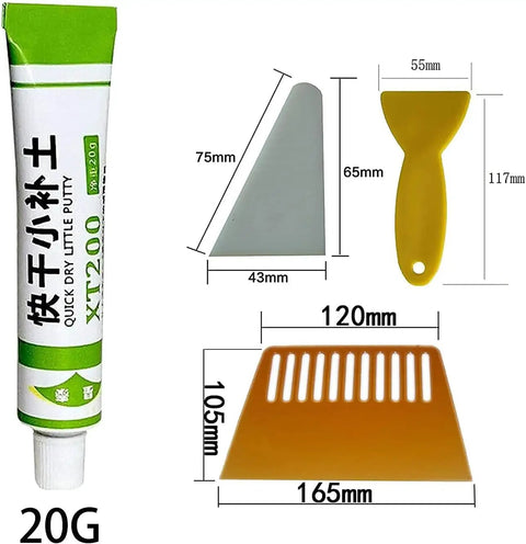 Fiberglass Boat Repair Paste Quick Dry Putty Kit For Scratches And Cracks Gelcoat Touch Up No Mess Gel For Boats Cars And More Black 5 Piece Easy Sand Free Repairs Durable Gelcoat Repair, showing tube and tools