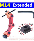 Heavy Duty Cnc Mill Workpiece Positioner Featuring Universal Adjustments And Built Like A Tank Rigidity for pro setups showing M14 extended design and hex key.