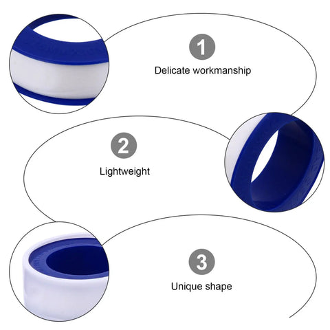 Close-up of 30 Pieces PTFE Thread Seal Tape DIY Leak Repair High Density Plumbing Fittings with features: lightweight, unique shape.
