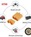 XT90 Male To Male 10AWG Extension Cable For RC Battery And Portable Power Station Solar Panel Charger Lead 1.6ft diagram