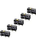 5 Pack SS5 Micro Switch With Dead Reliable Snap Action And Spdt Layout Rated For 5 Amps 125 Vac showing compact design for DIY electronics.