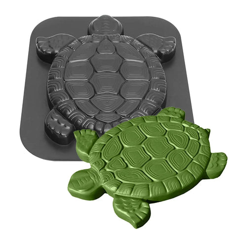 Turtle Shape Concrete Stepping Stone Molds For DIY Garden Paths And Patios Reusable Cement Molds showing turtle design