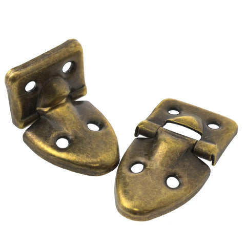 Built Tough Bronze 90 Degree Cabinet Door Flip Hinges With Screws Heavy Duty Metal Construction smooth swing view showing two bronze hinges.