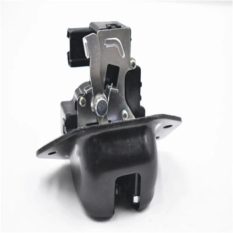 Car Rear Tail Gate Latch for Renault Koleos, black plastic and metal, compact design for easy installation.