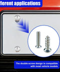 Smooth Shine Sparkling Rhinestone License Plate Screws With Security Anti Theft Caps, aluminum screws on a license plate.
