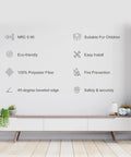 12 Pack Hexagonal Acoustic Wall Panels Sound Absorbing Polyester Foam Tiles For Home Studio Bedroom Decor Soundproofing Flame Retardant features icons showing specifications.