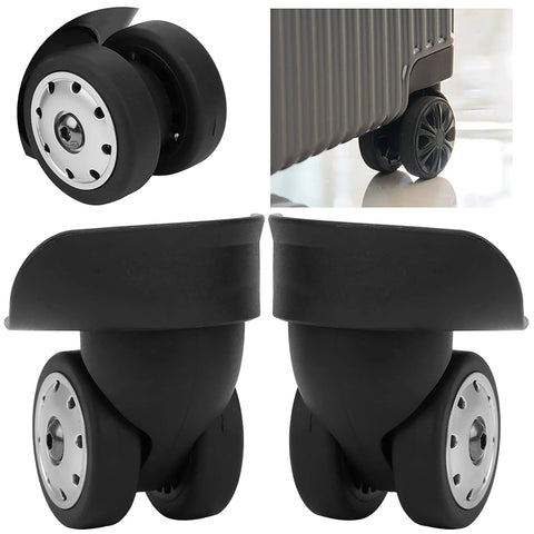 A88 Multi Hole Wheel Replacement Set for Small Black Trolley Suitcases Universal Caster Wheels, PP PET, 2 Wheels 14 Screws