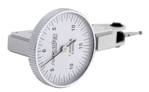 Dial Test Indicator 0.03in X 0.0005in Travel 0.03in With Fitted Box P900-S108 Dovetails On Top And Back For Dead-On Positioning Includes 3 Eighth Inch And 5 Thirty-Second Inch Clamps Fully Jeweled Movement Contact Point Adjustable 230 Degrees