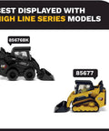 Caterpillar 242D3 Skid Steer Loader With Attachment Set Display Model 1 To 50 Scale High Line Series Collectible, black and yellow versions.