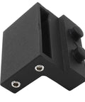 Two-Piece Barn Door Stopper Hardware Set For Sliding Doors Black Flat Rail Roller Stops Aluminum Alloy
