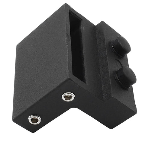 Two-Piece Barn Door Stopper Hardware Set For Sliding Doors Black Flat Rail Roller Stops Aluminum Alloy