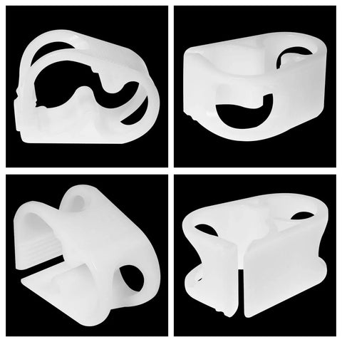 Five Pack Plastic Tubing Clamps For One Quarter To One Half Inch Tube OD Adjustable Hose Shut Off Clamps with various angles