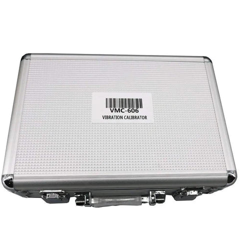 Portable Pro Grade Handheld Vibration Calibrator For Accelerometers And Vibration Monitoring Systems, 159.2 Hz RMS Vibration Check, VMC606 Model, silver aluminum case