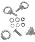 Beefy M6x20 Closed Ring Eye Bolt For Concrete Anchoring And Decorative Projects, Weatherproof And Wear Resistant Stainless Steel Anchor Bolt With Nylon Nut Buffer To Protect Surfaces, Ideal For Precision Instruments, with washers and nuts