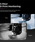 Nebula Camera For 3D Printing With Real Time Monitoring And Time Lapse Spaghetti Detection showing day and night monitoring.