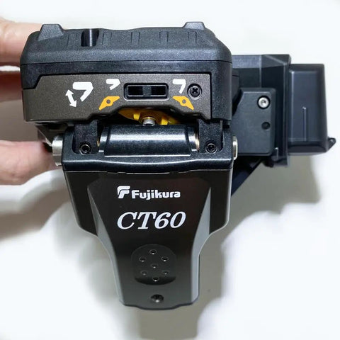 CT 60 Fiber Optic Cutter With Auto Bluetooth Connection for field use, rugged drop resistant pro grade tool front view