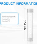 10 Pack 10ml Frozen Lab Test Tubes With Sealing Caps, Clear Plastic Vials For Laboratory Use, School Education And Research, Safe Long Term Storage, Easy Read Volume Scale. 3.54-inch PP tube